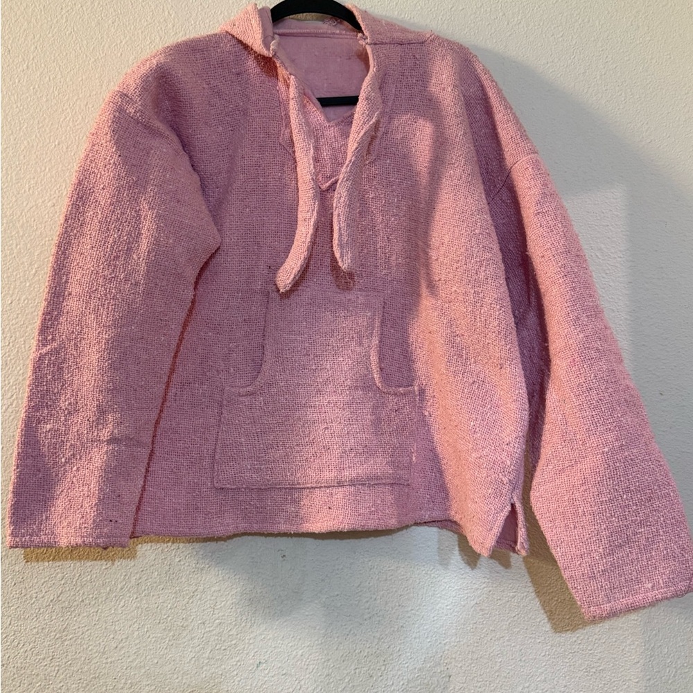 Cozy Pink Baja  Hooded Sweater NWOT